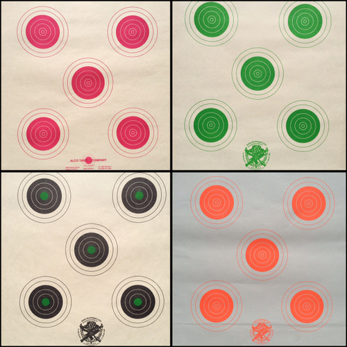 hill-23-variety-pack-4-colors-five-bull-shooting-target-100-targets-made-in-usa-alco-target
