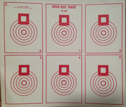 br-100/6-red-100-yard-bench-rest-6-bull-tag-paper-red-target-10.5x12-made-in-usa-alco-target