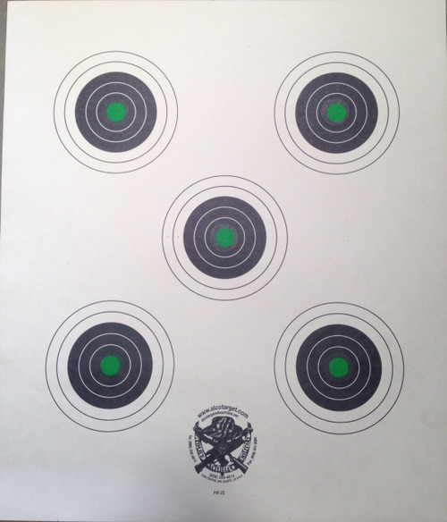 hill-23-2g-five-bull-black-green-center-shooting-target-21x24-made-in-usa-alco-target