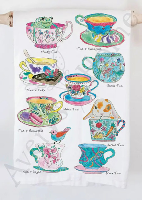 These home decor kitchen tea towels are heavy-weight, highly absorbent, durable, made to be used and machine washable!

The towels are printed via Direct to Garment (DTG) technology, as a result, there is no rough ink or vinyl texture. 

Make the perfect gifts and souvenirs for all occasions. 

These decorative, whimsical, handmade/painted artisan designs are sure to brighten every living space!

* Size: 27"x27" * 100% Cotton, globally sourced * Color: White * Hemmed on all four sides * Lint free 

* Printed in USA by ADDLE iNK They arrive folded and tagged ready for display on a counter, ladder, or in a cubby! 

They are eco-friendly. I promise you won’t be disappointed!