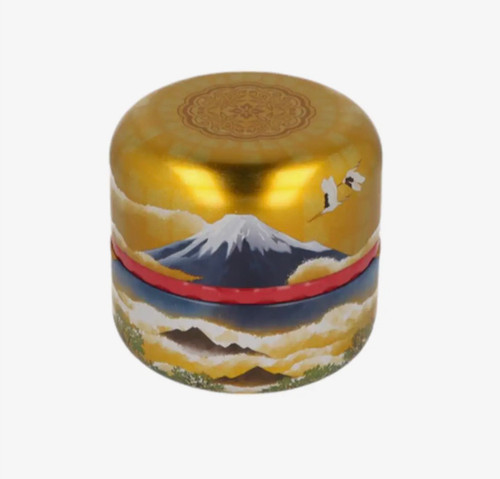 Tea Canister Mt Fuji Gold- Japan 2.8 oz