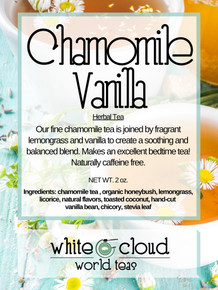 Chamomile Vanilla Bean Herbal Infusion, sleep tea, bedtime tea, relaxation tea, caffeine free, calming tea,chamomile, vanilla tea, tea for sleep, evening tea