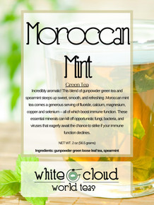 Moroccan Mint green tea, green loose leaf tea, digestion tea