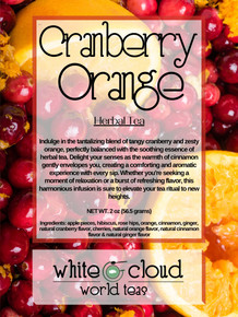 Cranberry Orange Herbal Tea, Caffeine free loose leaf teas, herbal tisane, orange tea, cranberry tea