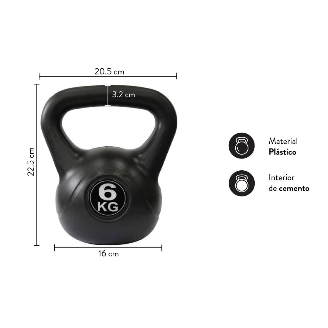 Pesa rusa kettlebell de 6 kilos