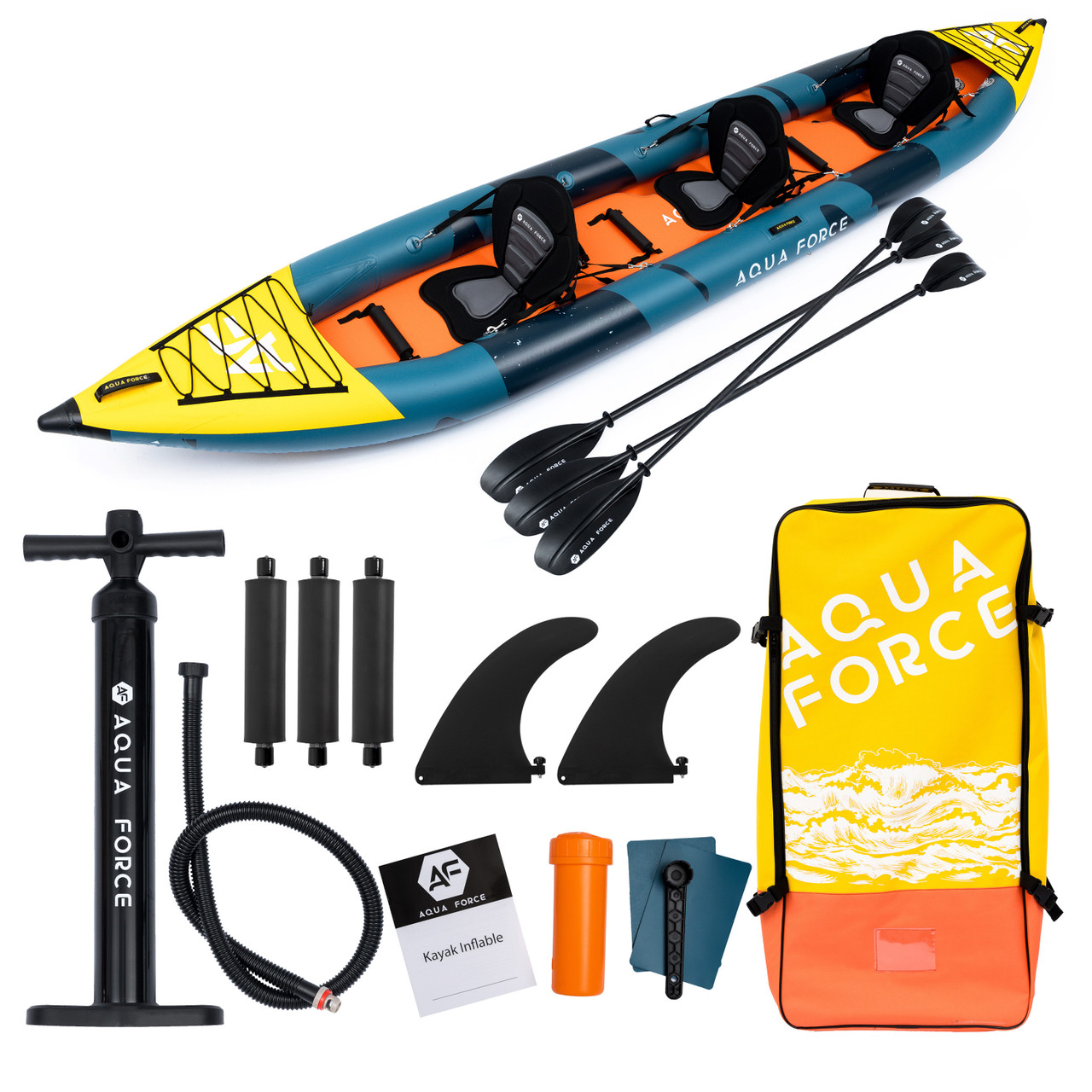 Kayak Inflable Drop Stitch 3 Personas 500cm Paki - AquaForce