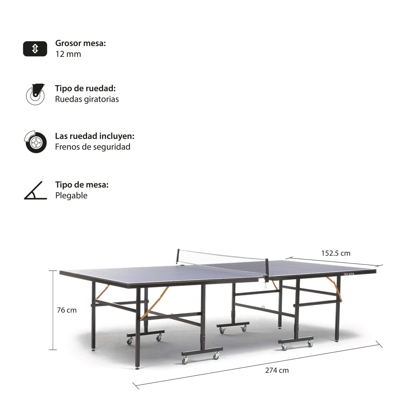 Tablero de ping-pong plegable profesional