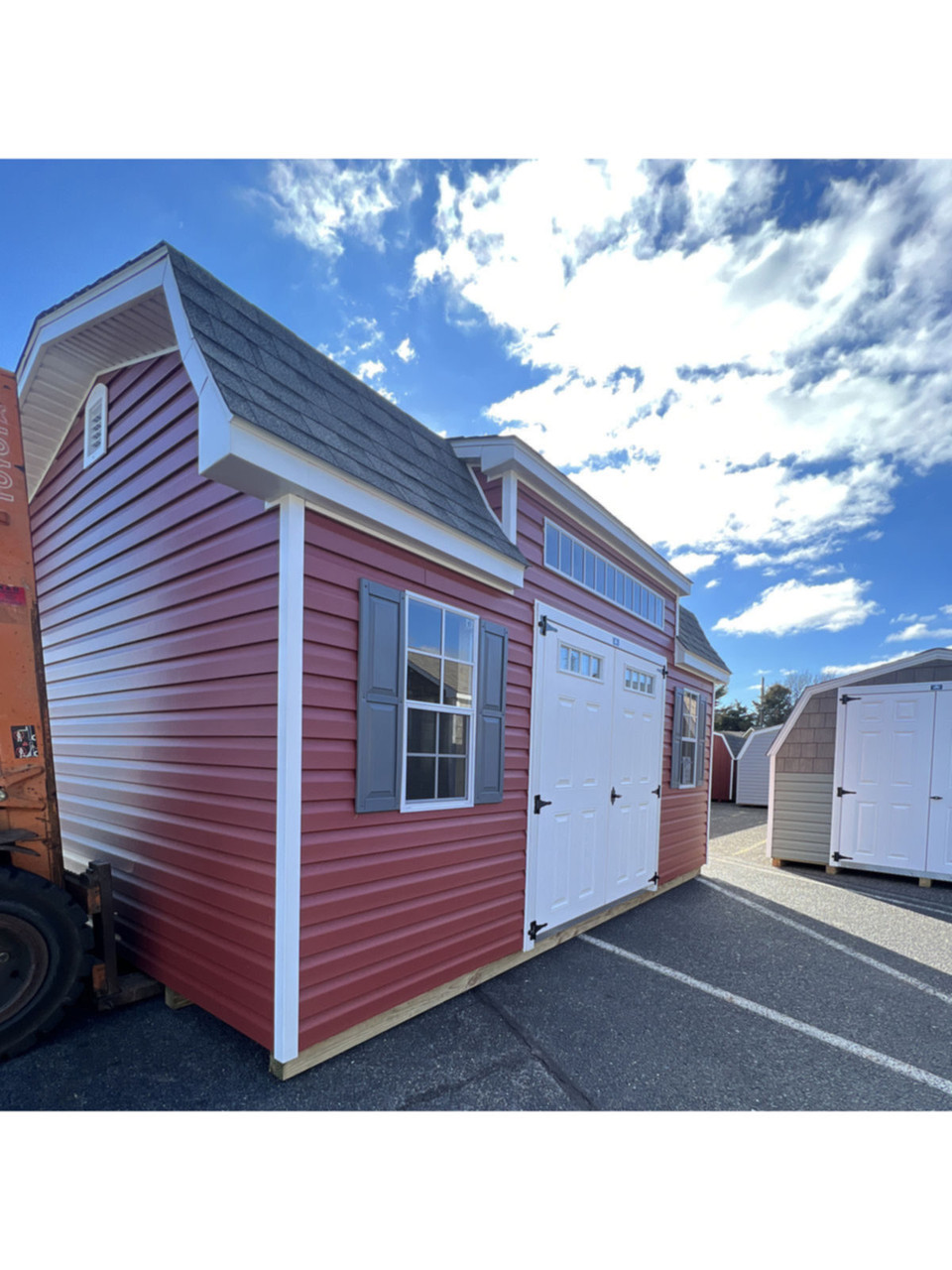 Save everyday on our 12x16 Deluxe Dutch with 8' Transom Dormer