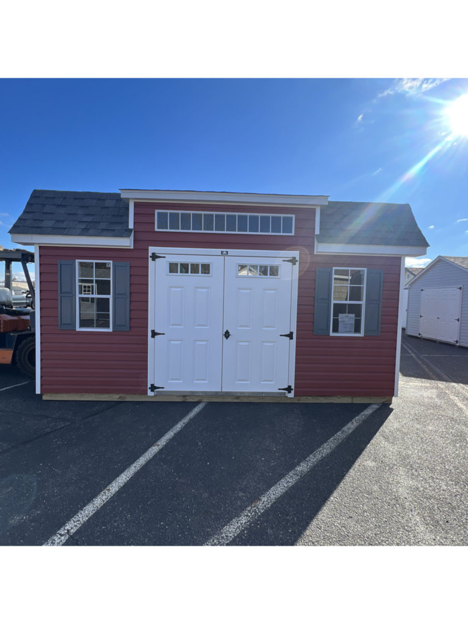 Save everyday on our 12x16 Deluxe Dutch with 8' Transom Dormer