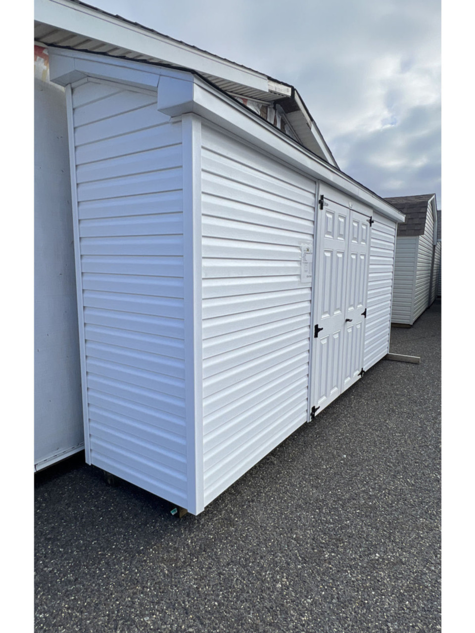 Save everyday on our 3x14 Custom Lean-To Vinyl Shed