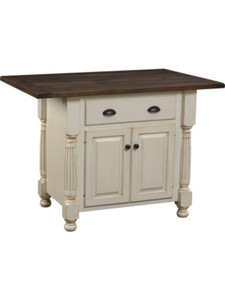 French Country Island Base and Rough Sawn Top with Bread Board Ends 2603-2721