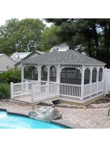 12' x 28' Country Style Rectangle Gazebo with screen package