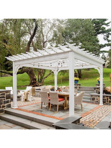 12' x 12' Traditional White Vinyl Pergola w/standard posts
