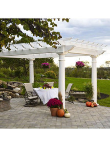 10 x 14 Artisan Vinyl Pergola Kit with 10" Round Columns