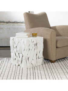 Teak Root Bunching Cube, White 25241