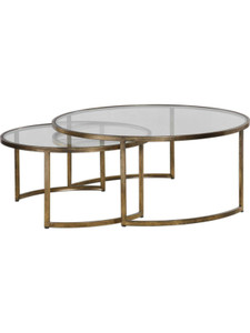 Rhea Nesting Coffee Tables, Gold, S/2 24747