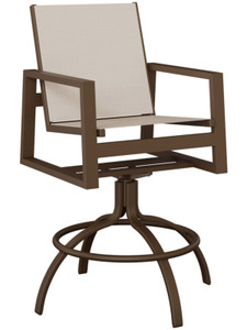 Vida Sling Fabric Swivel Bar Chair