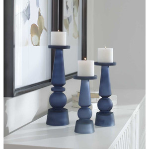 Cassiopeia Candleholders Midnight Blue S/3