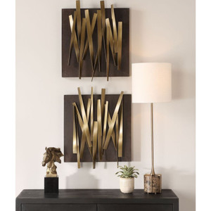 Crosshatch Metal Wall Decor, S/2
