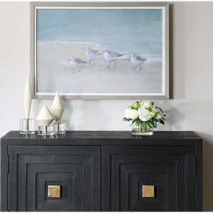 Tranquil Shorebirds on the Sand Framed Print