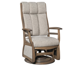 Amish-built Sierra high back swivel glider with fabric or leather seat, headrest, and matching ottoman – handcrafted for nursery or daily living by Affinity Furniture Amish-built Sierra high back swivel glider with fabric or leather seat, headrest, and matching ottoman – handcrafted for nursery or daily living by Affinity Furniture
