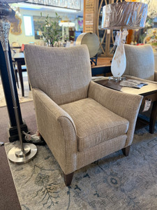 Milo Accent Chair with solid wood frame shown in Bonita Pebble Fabric - Clearance