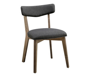 750 Barco Side Chair from Lancaster Legacy Amish collection – solid brown maple frame in Sandstone stain with black R1-105 Revolution performance fabric upholstered seat, shown at Affinity Furniture.