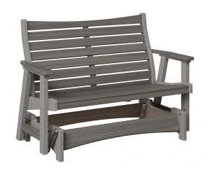 Berlin Gardens Bristol Double Glider shown in the color Natural Coastal Gray on light gray