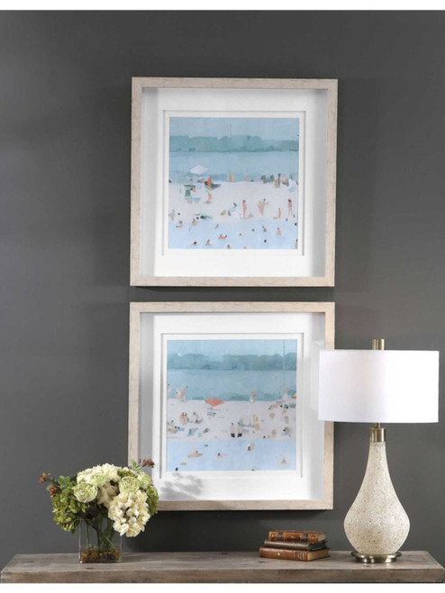 Sea Glass Sandbar Framed Prints, S/2 33695
