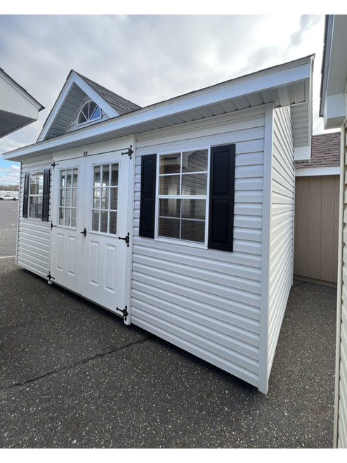 8x16 Deluxe A-Frame Dormer Vinyl Shed