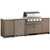 Agora Large Blaze Outdoor kitchen island made from MGP poly designed for a  Blaze built-in grill, side prep area, and weather-resistant storage shown with Clay base and whitewash top