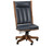 Mission Leather Armless Desk Chair - made from solid hardwood and premium leather with an adjustable gas lift base