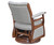 Back View Paris Low Back Swivel Glider with Ottoman – Amish-made, hardwood frame, fabric or leather upholstery