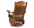 Swivel Glider Wide Width model SPG-47-Wide with solid sides, crafted from hardwood by Amish craftsmen; features leather and fabric upholstery options with decorative nailhead trim.