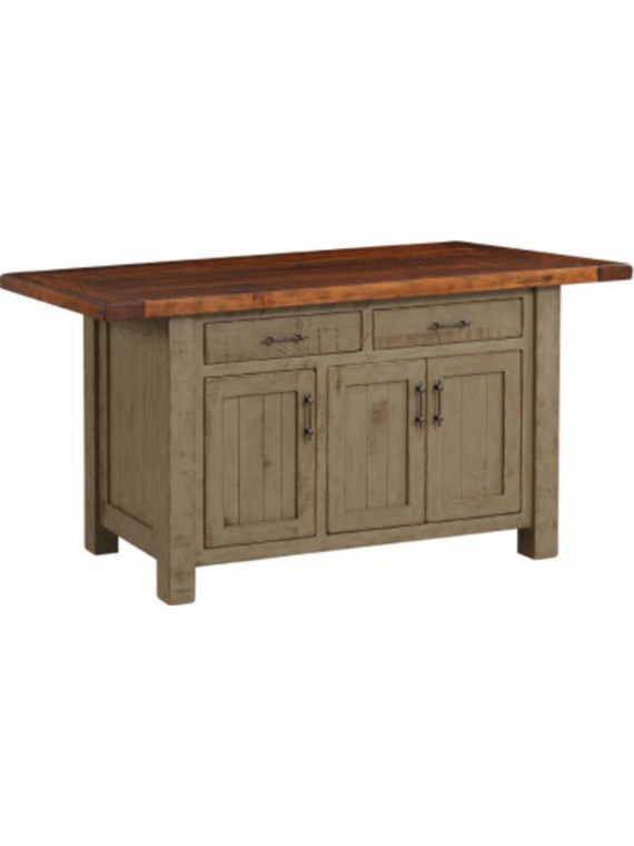 Houston Island with Rough Sawn Top with Bread Board Ends 2607
