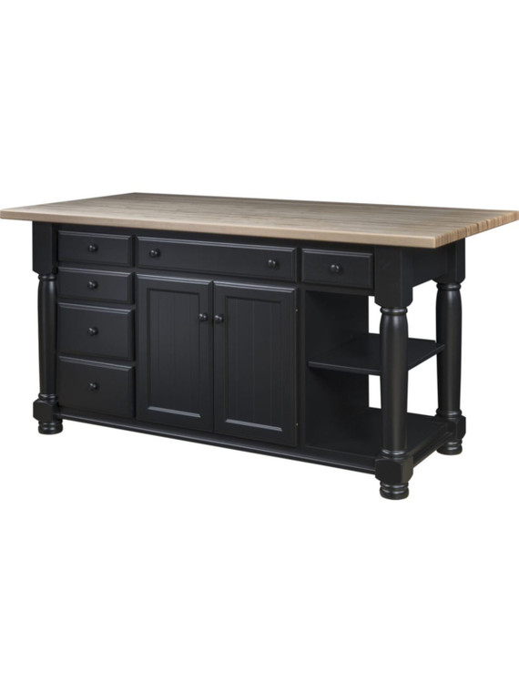 Jefferson City Turned Leg Kitchen Island-Amish-built-solid wood-Made in America