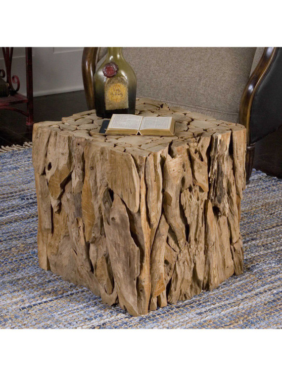 Teak Root Bunching Cube, Natural 25592