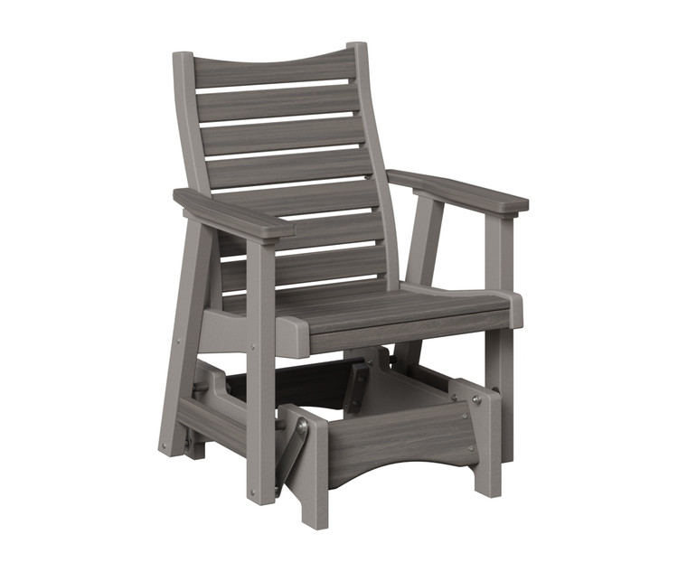 Berlin Gardens Bristol Single Glider in Coastal Gray Poly Lumber