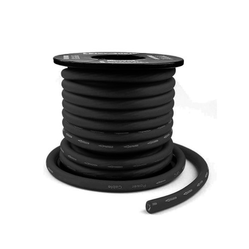 8 AWG, Power Cable, Black, Tesla Coil,  1FT