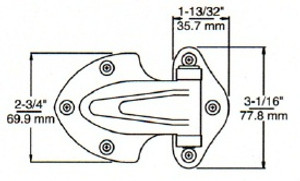 (D8-2) Kason 139 Surface Mount Hinge 7/8" Offset spec's