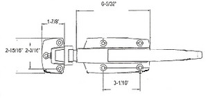 (B9-9) Component Hardware W19-2000 Latch with strike 1-5/8 to 2-1/2 offset