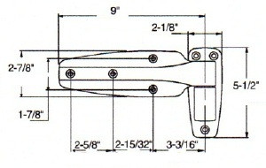 (G4) Kason 1245 Door hinge 1-3/4 offset drawing