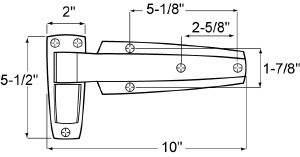 (C2-1) W60-1137 Cam lift hinge 1-3/8 offset (CHG)