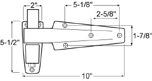 (C2-4) W60-1125X Spring assisted hinge 1-1/4 offset (CHG)