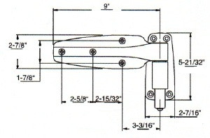 (A8-6) Kason 1248 Hinge Spring Assisted 1-1/2 offset