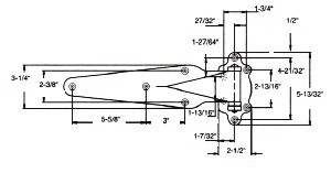 (B2-6) Kason 1214 Iron strap hinge 1-1/2 offset