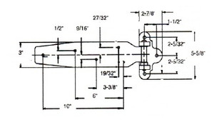 (B2-8) Kason 1074 Steel Strap hinge 1-1/8 offset