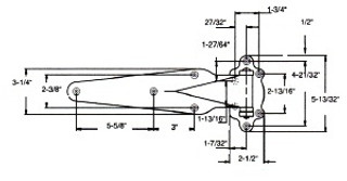 (B2-3) Kason 1214 Iron strap hinge 1-1/8 offset