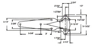 (B2-6) Kason 1214 Iron strap hinge 1-1/2 offset