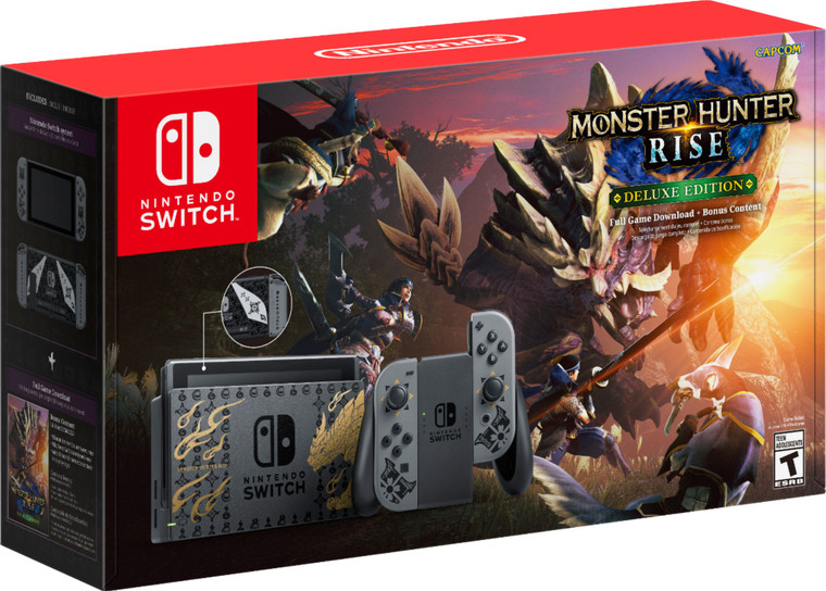 Nintendo Switch 32GB Console Monster Hunter Rise Deluxe Edition Full Game Download